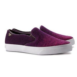 TORY BURCH Stardust Wool Felt Ombre Slip On Sneakers in Purple Pink - Size US 6